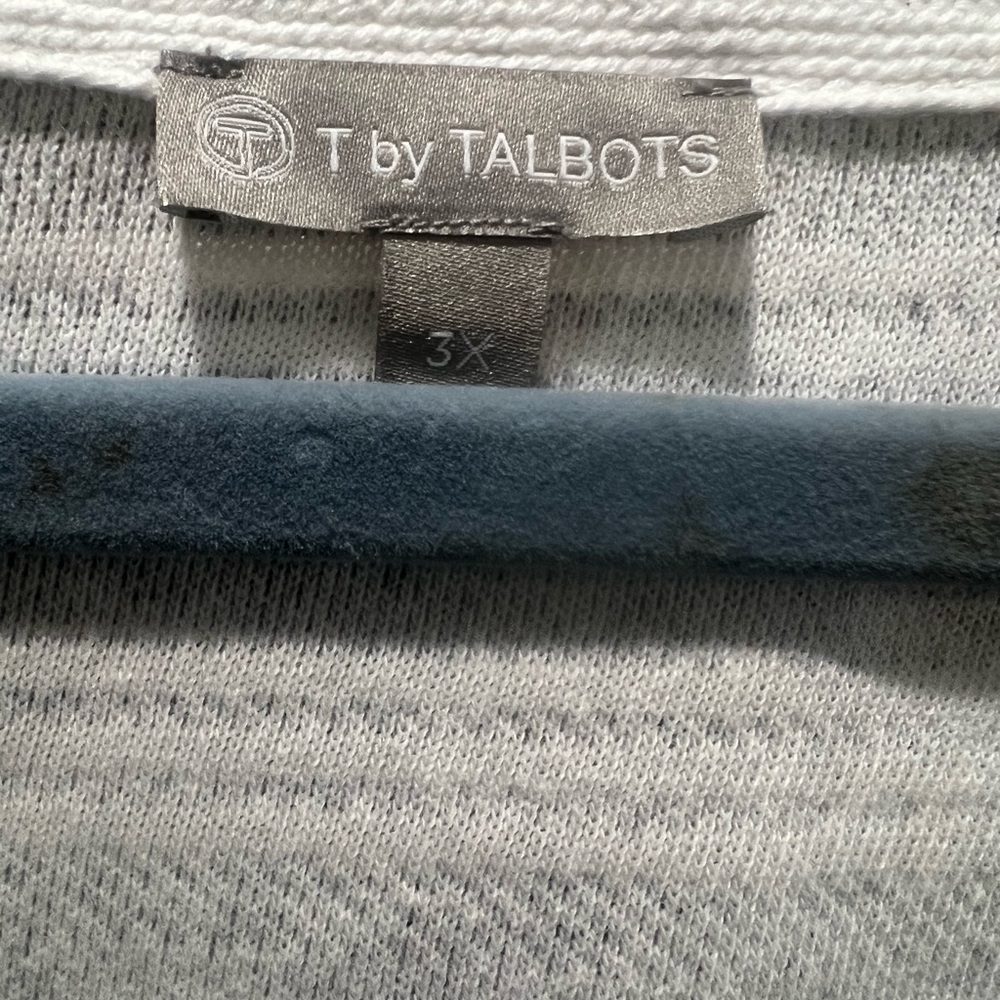 Talbots Gray and White Striped Sweatshirt - Picture 3 of 7